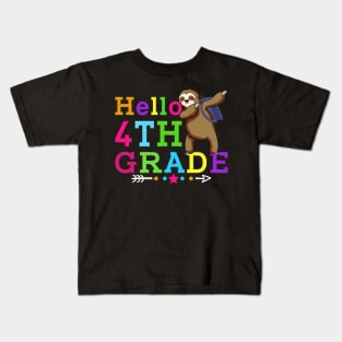 Sloth Hello 4th Grade Teachers Kids Back to school Gifts Kids T-Shirt